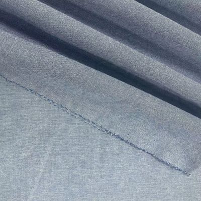 21s 100%綿 薄いシャツ デニム ニット 布 プレッド シャツ ヘリングボーン スタイル