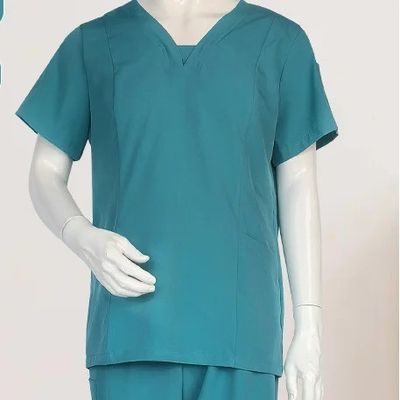 ワークウェア トワイル 布 病院 コットン ロング ベスト テキスタイル 医療 女性 看護師 医者のスクーブ